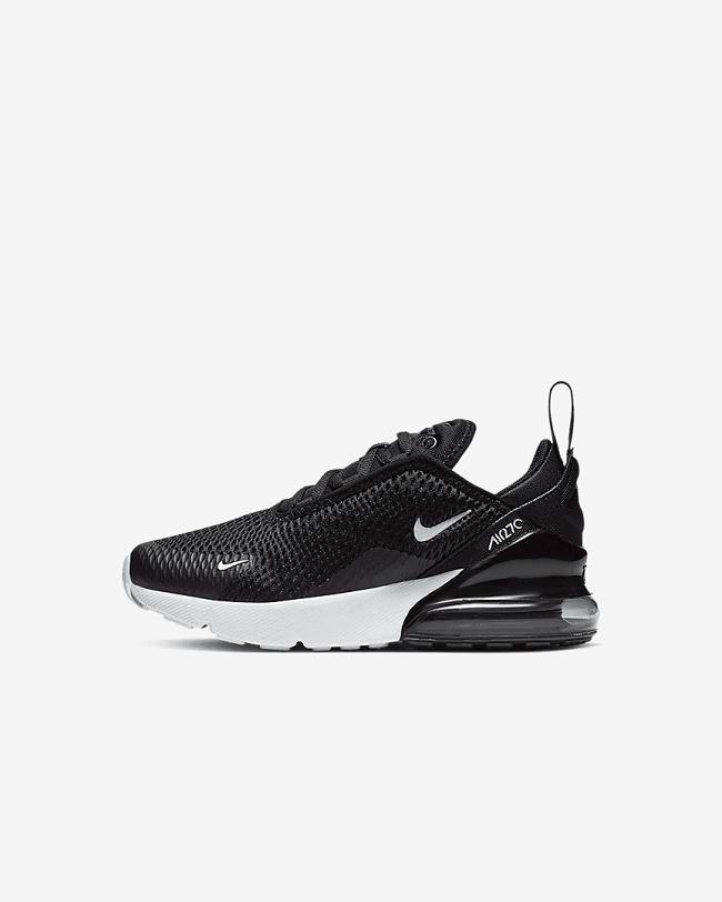 Boys' Nike Air Max 270 Lifestyle Shoes Black/Dark Grey/White | 6352178-NV