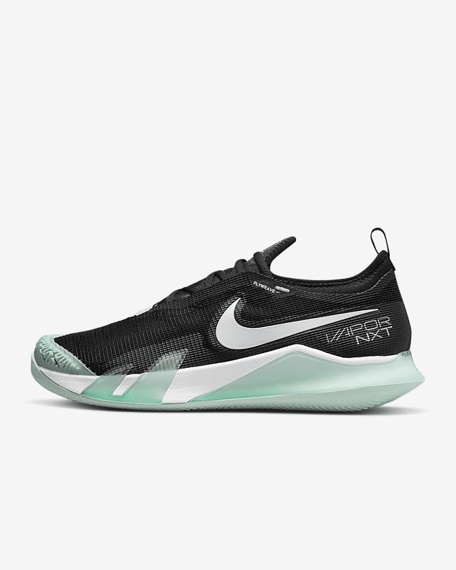Men's Nike Court Tennis Shoes Black/Mint/White | 7834501-AR